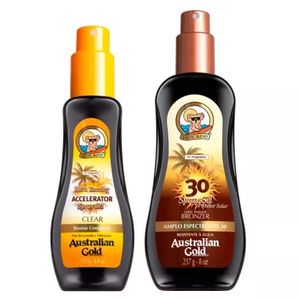 Kit Spray Gel Protetor Fps 30 237g + Acelerador 125g  - Australia Gold