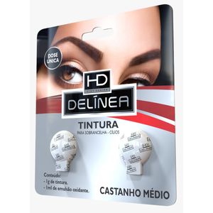 Tintura Para Sobrancelha 1g Castanho Medio - Hd Delinea