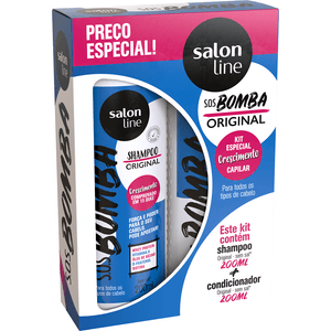 Kit Shampoo + Condicionador 200ml Sos Bomba Original - Salon Line