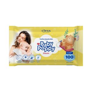 Toalhas Umedecidas Baby Poppy 100 Unidades - Cless