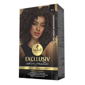 Coloracao Permanente Excllusiv Color Pratic 7.1 Louro Medio - Haskell