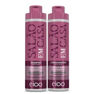 Kit Shampoo 800ml + Condicionador 750ml Salao Em Casa Cronograma Profissional - Eico
