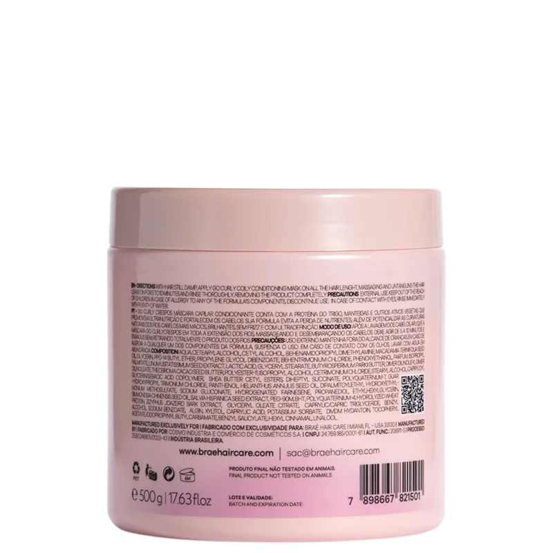 Mascara Condicionante 500g Go Curly Crespos - Brae