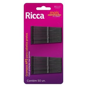 Grampo Para Cabelo N5 Preto Ref. 340 50 Unidades - Ricca