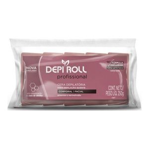 Cera Depilatoria Quente Blocos 250g Rosa - Depi Roll