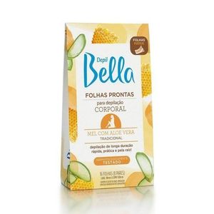 Folhas Para Depilacao Corporal 16 Folhas Mel e Aloe Vera - Depil Bella
