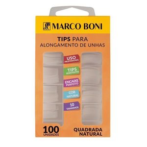 Tips Para Alongamento Quadrada Ref. 1912 100 Unidades - Marco Boni
