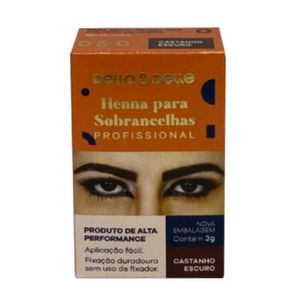 Henna Para Sobrancelhas 3g Castanho Escuro - Della e Delle