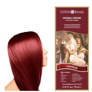 Tinta Henna Creme 70ml Vermelho - Surya