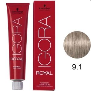 Tinta 60ml 9.1 Louro Extra Claro Cinza - Igora Royal
