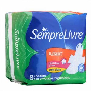 Absorvente Sempre Livre 8 Unidades Adapt Suave Com Abas - Johnson