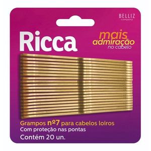 Grampo Para Cabelo N07 Loiro Ref. 343 20 Unidades - Ricca