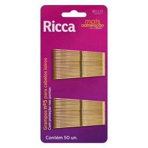 Grampo Para Cabelo N06 Loiro Ref. 341 50 Unidades - Ricca