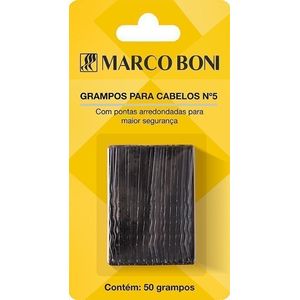 Grampo Para Cabelo N05 Preto Ref. 1340 50 Unidades - Marco Boni