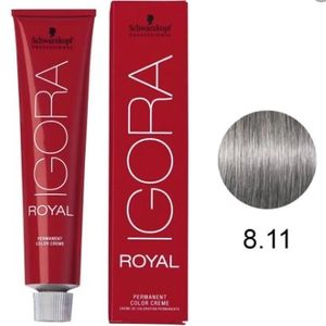 Tinta 60ml 8.11 Louro Claro Cinza Extra - Igora Royal