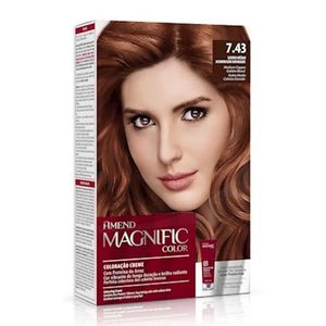 Tinta Magnific Color 7.43 Louro Médio Acobreado Dourado - Amend