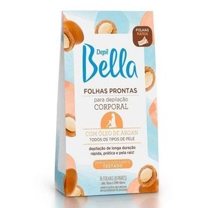 Folhas Para Depilacao Corporal 16 Folhas Oleo De Argan - Depil Bella