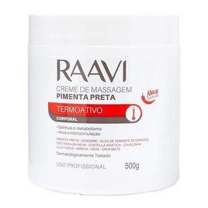 Creme De Massagem 500g Termoativo Pimenta Preta - Raavi