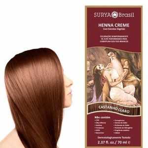 Tinta Henna Creme 70ml Castanho Claro - Surya