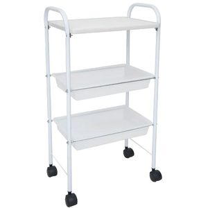 Carrinho Auxiliar Tampo Pintado Ca-1 Branco - Metaltec