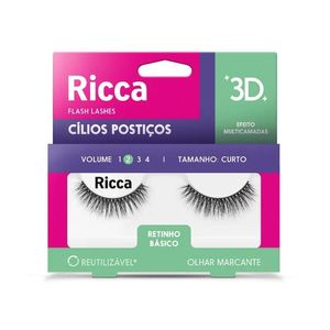 Cilios 3D Retinho Basico Vol. 02 Ref. 2683 - Ricca