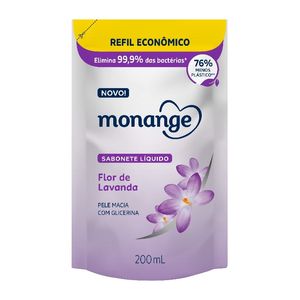 Refil Sabonete Liquido 200ml Flor de Lavanda - Monange