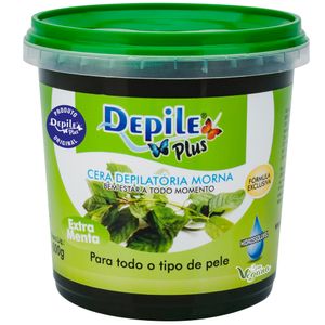 Cera Depilatoria Pote 600g Extra Menta - Depile Plus
