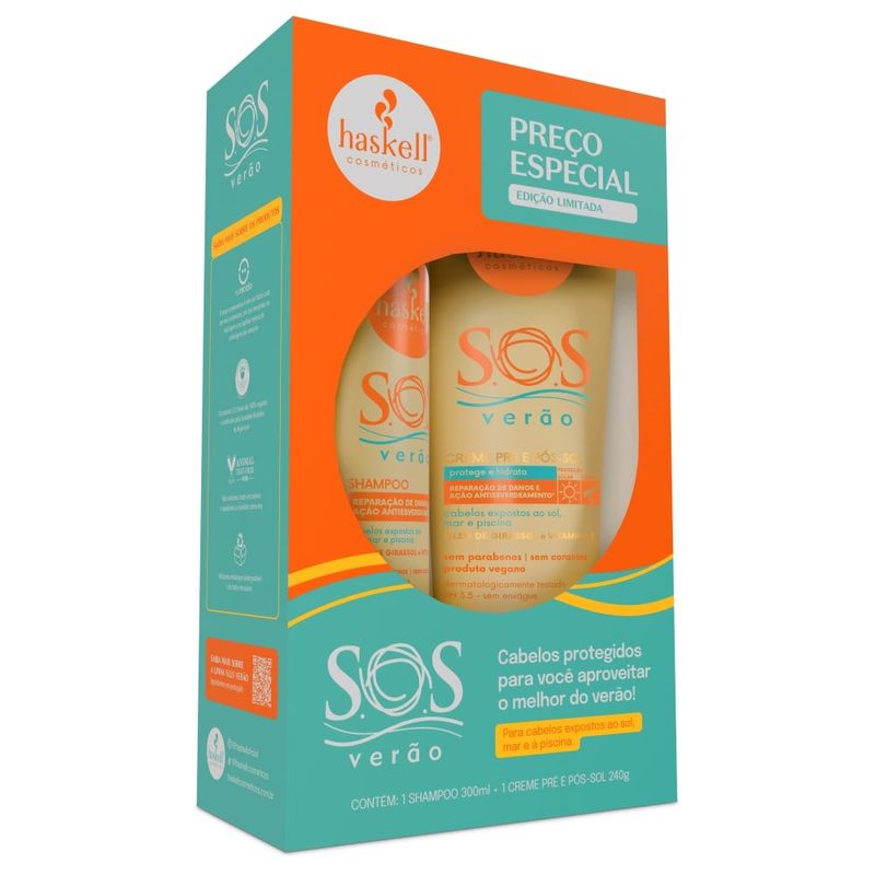 Kit-Shampoo-300ml---Creme-Pre-e-Pos-Sol-240g-Sos-Verao---Haskell-805991