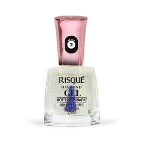 Esmalte Diamond Gel 9,5ml Top Coat Fixador Meia Noite em Paris - Risque