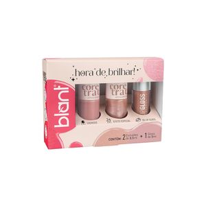 Kit Hora de Brilhar 2 Esmaltes 8,5ml + Gloss 5ml Neutro Perfeito - Blant