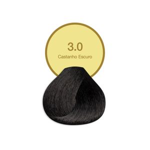 Coloracao Creme Permanente Crono 10 60g 3.0 Castanho Escuro - Acquaflora