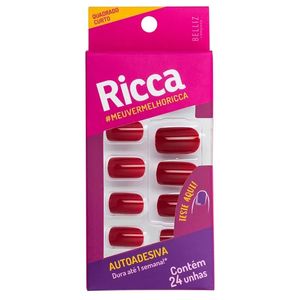 Unhas Autoadesivas Ref. 1845 Vermelho Bordo - Ricca