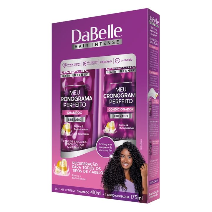 Kit-Shampoo-410ml---Condicionador-175ml-Meu-Cronograma-Perfeito---DaBelle-808563