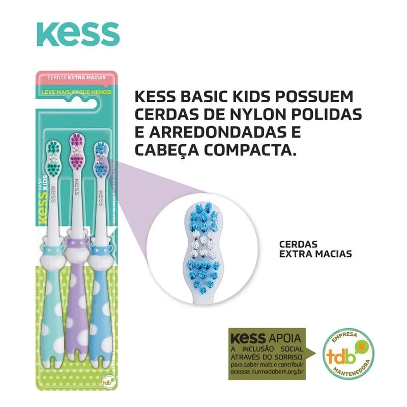 Kit-Com-3-Escovas-Dentais-Infantis-Basic-Pets-Ref.-2566---Kess-807967