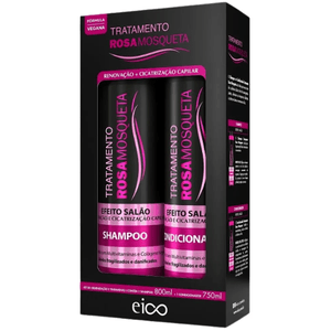 Kit Shampoo 800ml + Condicionador 750ml Salao Em Casa Rosa Mosqueta - Eico