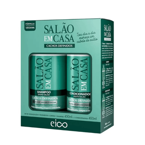 Kit Shampoo 450ml + Masc 270g + Spray 120ml Salao em Casa Cachos Def - Eico