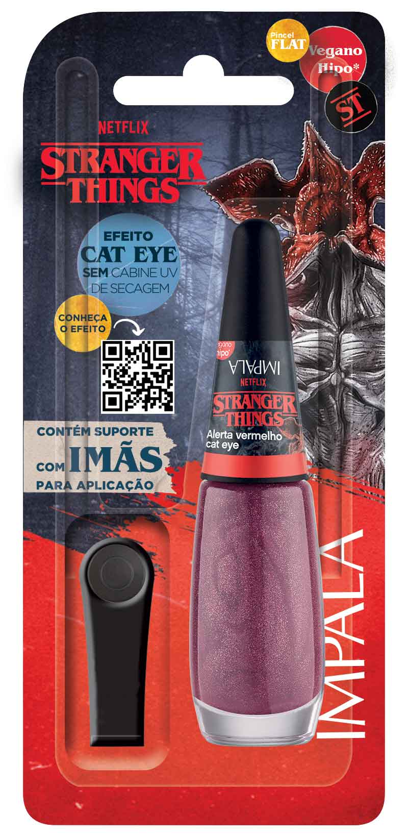Esmalte Efeito Cat Eye Stranger Things 7,5ml Alerta Vermelho - Impala