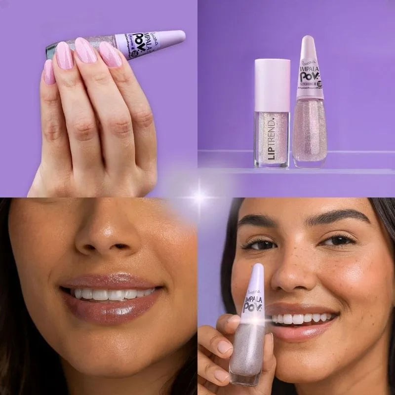 Kit Pov Top Coat 7,5ml + Gloss Labial 4,5ml Luara - Impala