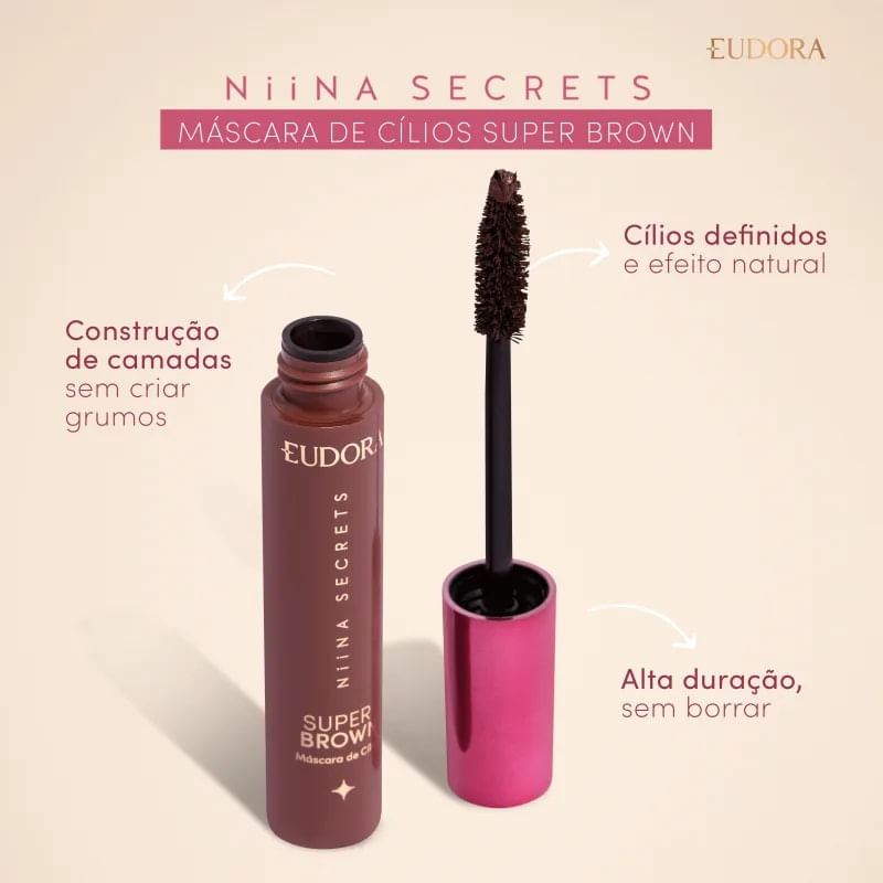 Mascara P/ Cilios 10g Super Brown - Niina Secrets