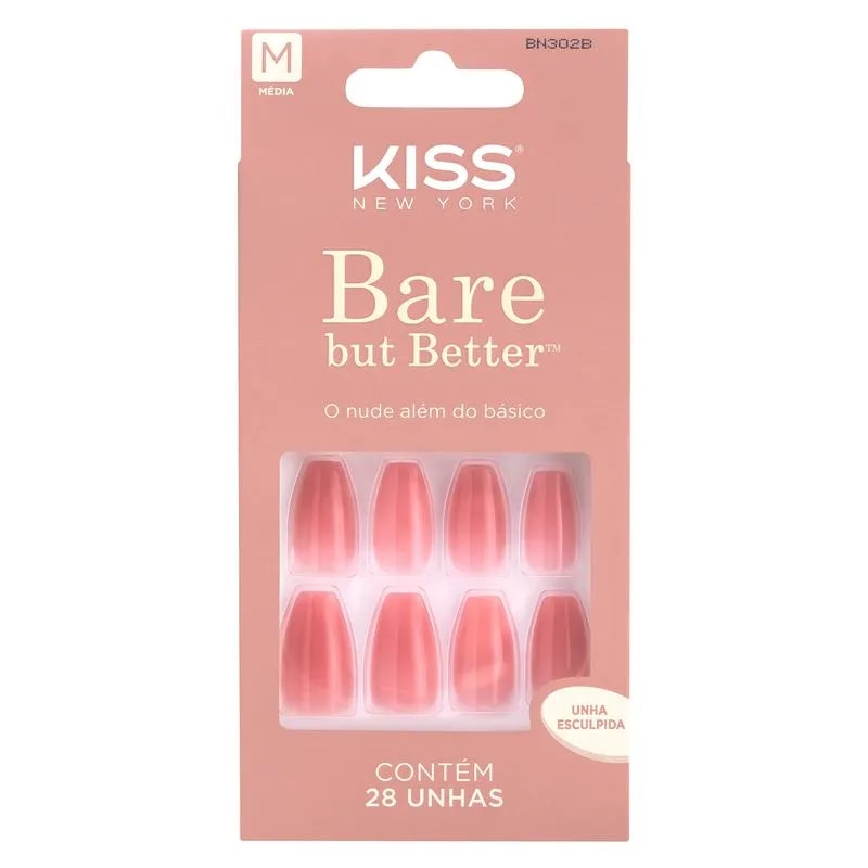 Unhas Posticas Sem Cola Bare But Better Nude - Kiss Ny