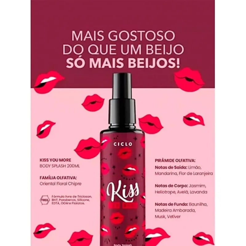 Kit 2 Body Splash 100ml Cada Kiss e You More - Ciclo