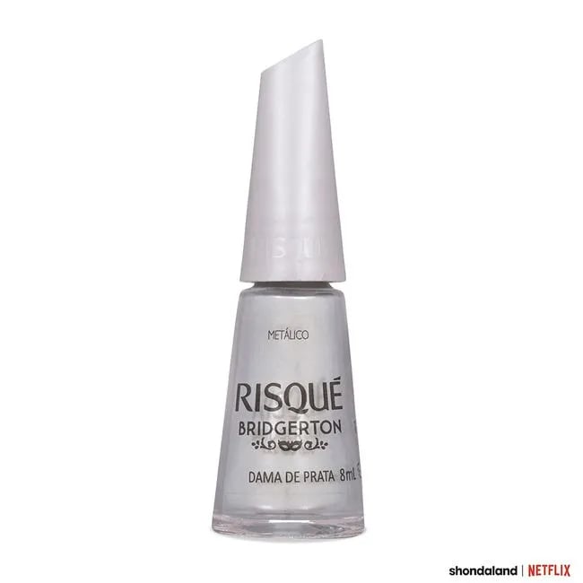 Esmalte Metálico 8ml Bridgerton Dama De Prata - Risque