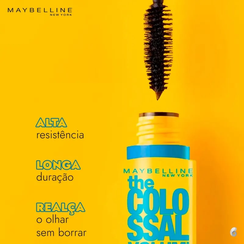 Mascara Para Cilios Colossal 9,2ml Preto A Prova DAgua - Maybelline