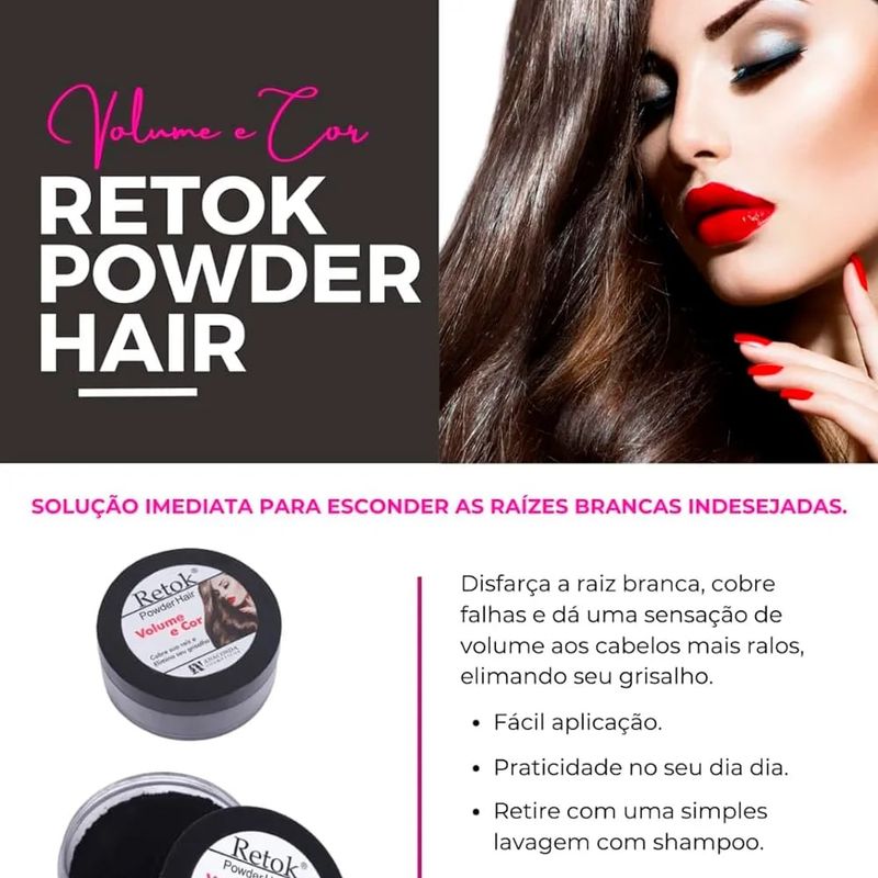 Retok Color Powder Hair 20g Preto - Anaconda